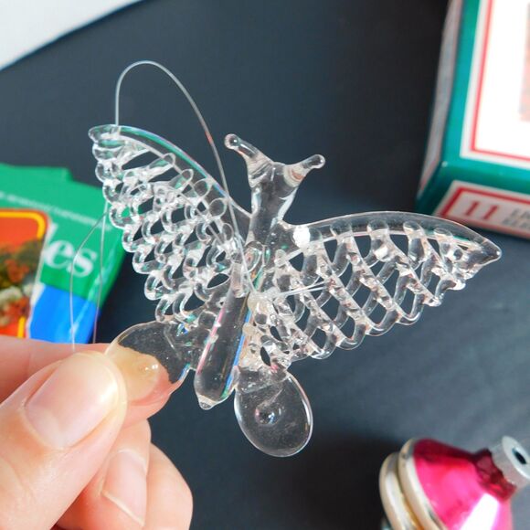 Vintage Christmas LOT 12 pc, 1994 Light Tree Star (works), Shiny Bright, Tinsel - Picture 15 of 16